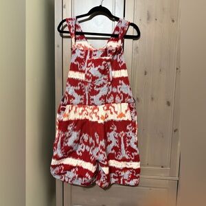 VINTAGE Ikat short overalls jumpsuit romper 100% cotton made in INDIA hippy boho